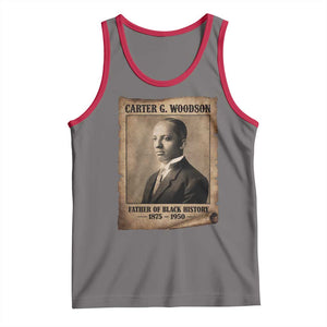Carter G Woodson Tank Top Father Of Black History Month Old Paper Graphic TS11 Deep Heather Red Print Your Wear