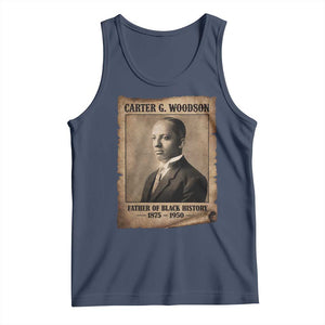 Carter G Woodson Tank Top Father Of Black History Month Old Paper Graphic TS11 Navy Print Your Wear