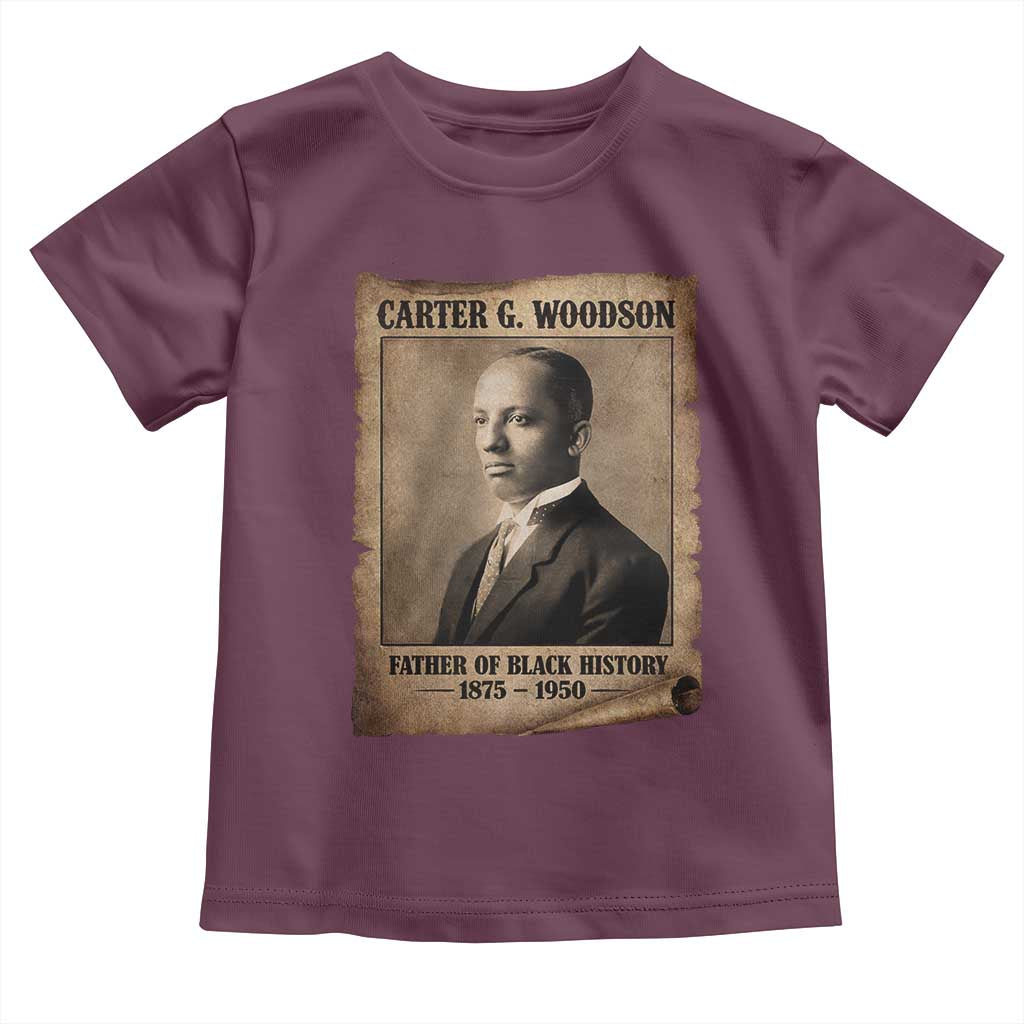 Carter G Woodson Toddler T Shirt Father Of Black History Month Old Paper Graphic TS11 Maroon Print Your Wear