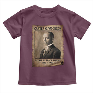 Carter G Woodson Toddler T Shirt Father Of Black History Month Old Paper Graphic TS11 Maroon Print Your Wear