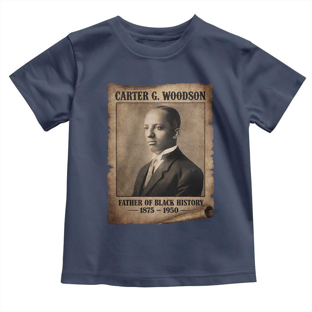 Carter G Woodson Toddler T Shirt Father Of Black History Month Old Paper Graphic TS11 Navy Print Your Wear
