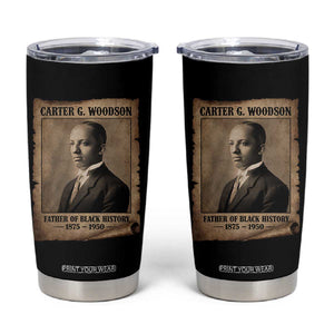 Carter G Woodson Tumbler Cup Father Of Black History Month Old Paper Graphic TS11 Black Print Your Wear