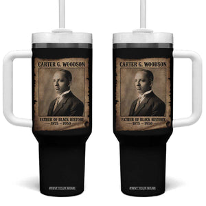 Carter G Woodson Tumbler With Handle Father Of Black History Month Old Paper Graphic TS11 One Size: 40 oz Black Print Your Wear