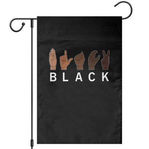Black Asl Sign Language Hands Signs African American Month Garden Flag TS11 Black Print Your Wear