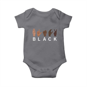 Black Asl Sign Language Hands Signs African American Month Baby Onesie TS11 Charcoal Print Your Wear