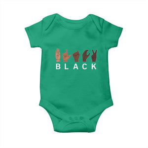Black Asl Sign Language Hands Signs African American Month Baby Onesie TS11 Irish Green Print Your Wear