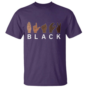 Black Asl Sign Language Hands Signs African American Month T Shirt TS11 Purple Print Your Wear