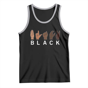 Black Asl Sign Language Hands Signs African American Month Tank Top TS11 Black Athletic Heather Print Your Wear