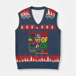 Carter G Woodson V-Neck Knit Sweater Vest Father Of Black History Month TS11 Navy Red Print Your Wear