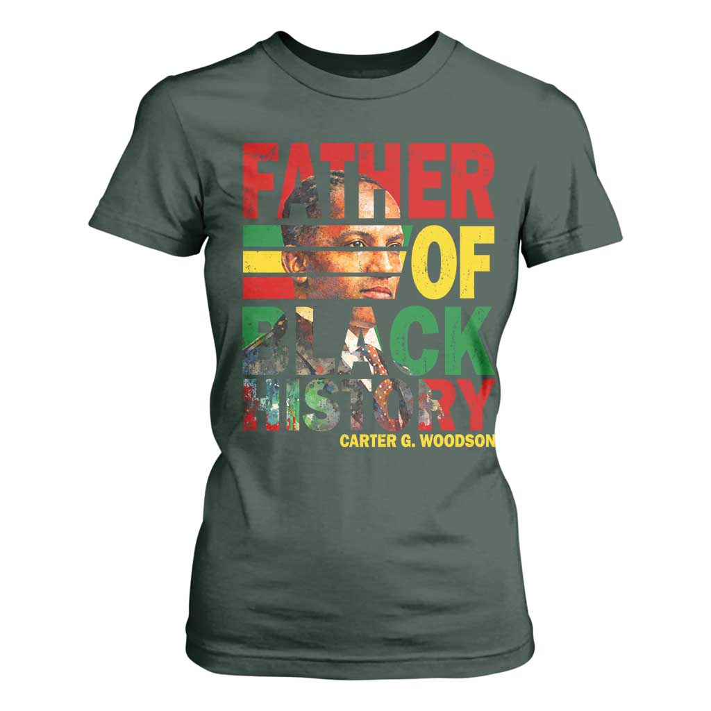Carter G Woodson T Shirt For Women Father Of Black History Month TS11 Dark Forest Green Print Your Wear