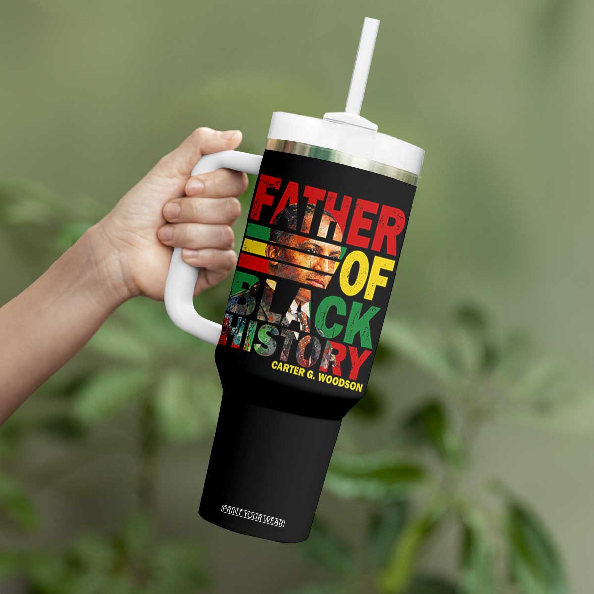 Carter G Woodson Tumbler With Handle Father Of Black History Month TS11 Print Your Wear