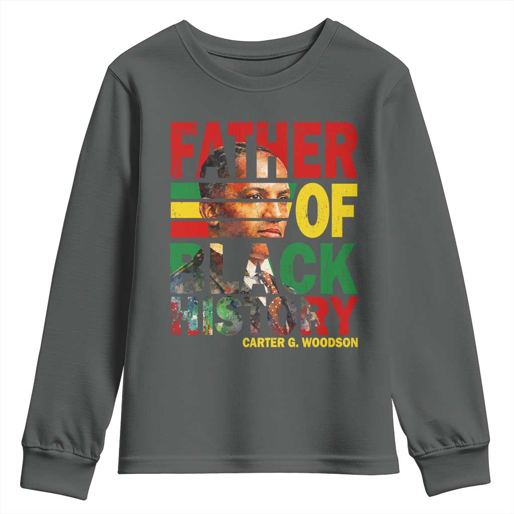 Carter G Woodson Youth Sweatshirt Father Of Black History Month TS11 Dark Heather Print Your Wear