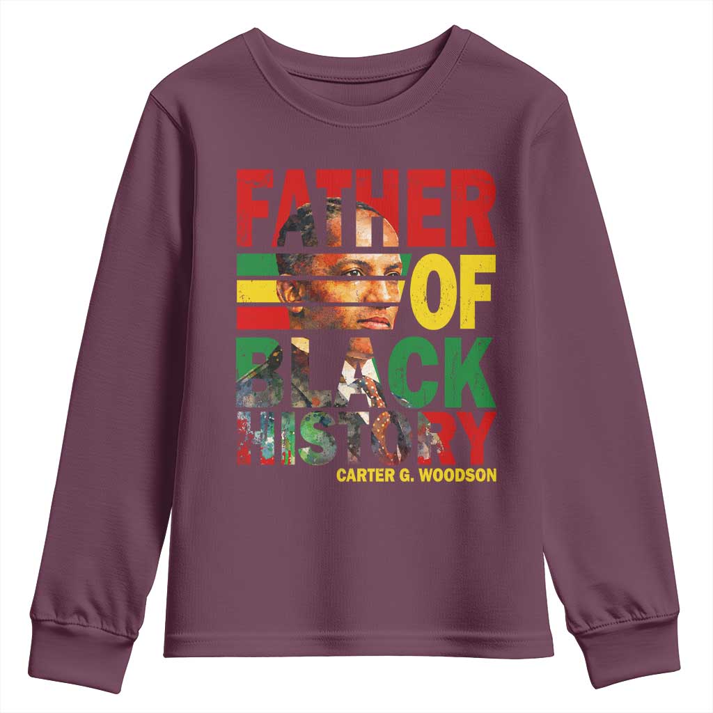Carter G Woodson Youth Sweatshirt Father Of Black History Month TS11 Maroon Print Your Wear