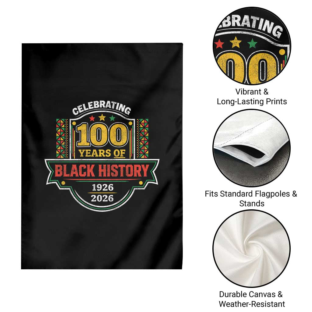 Celebrating 100 Years Of Black History Garden Flag Beginning 1926 Centennial African American Month TS11 Print Your Wear