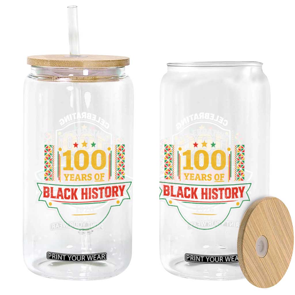Celebrating 100 Years Of Black History Glass Can Beginning 1926 Centennial African American Month TS11 Print Your Wear
