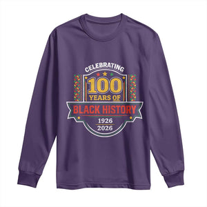 Celebrating 100 Years Of Black History Long Sleeve Shirt Beginning 1926 Centennial African American Month TS11 Purple Print Your Wear