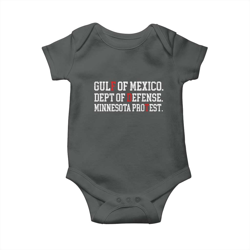Gulf Of Mexico Dept Of Defense Minnesota Baby Onesie Funny Political American Pride TS11 Dark Heather Print Your Wear