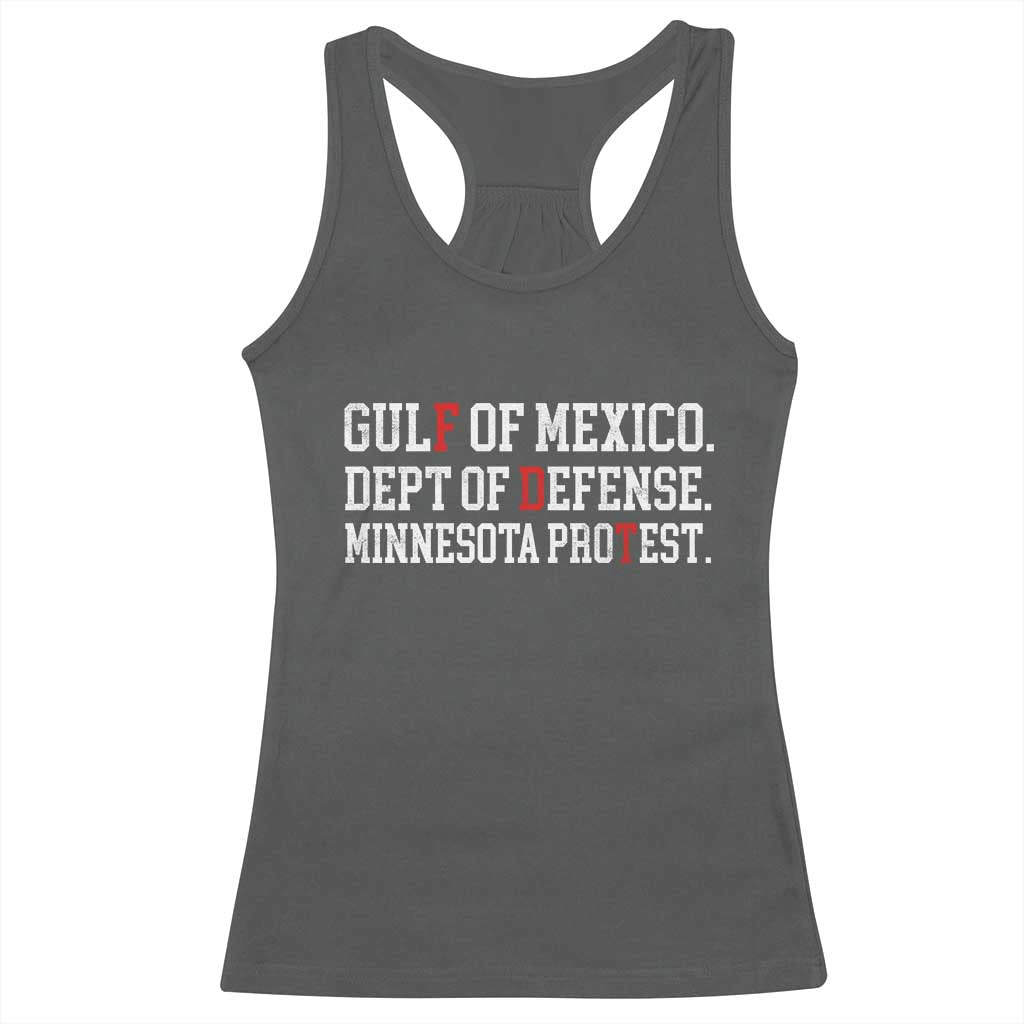 Gulf Of Mexico Dept Of Defense Minnesota Racerback Tank Top Funny Political American Pride TS11 Dark Heather Print Your Wear