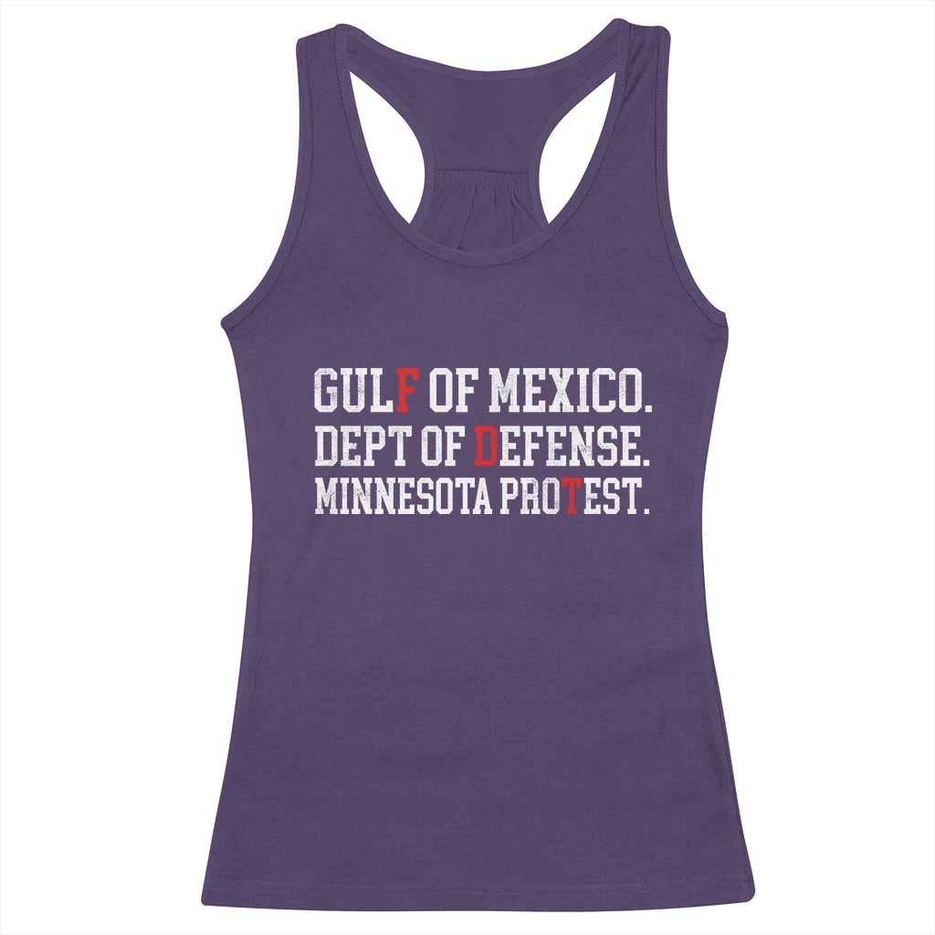 Gulf Of Mexico Dept Of Defense Minnesota Racerback Tank Top Funny Political American Pride TS11 Purple Print Your Wear