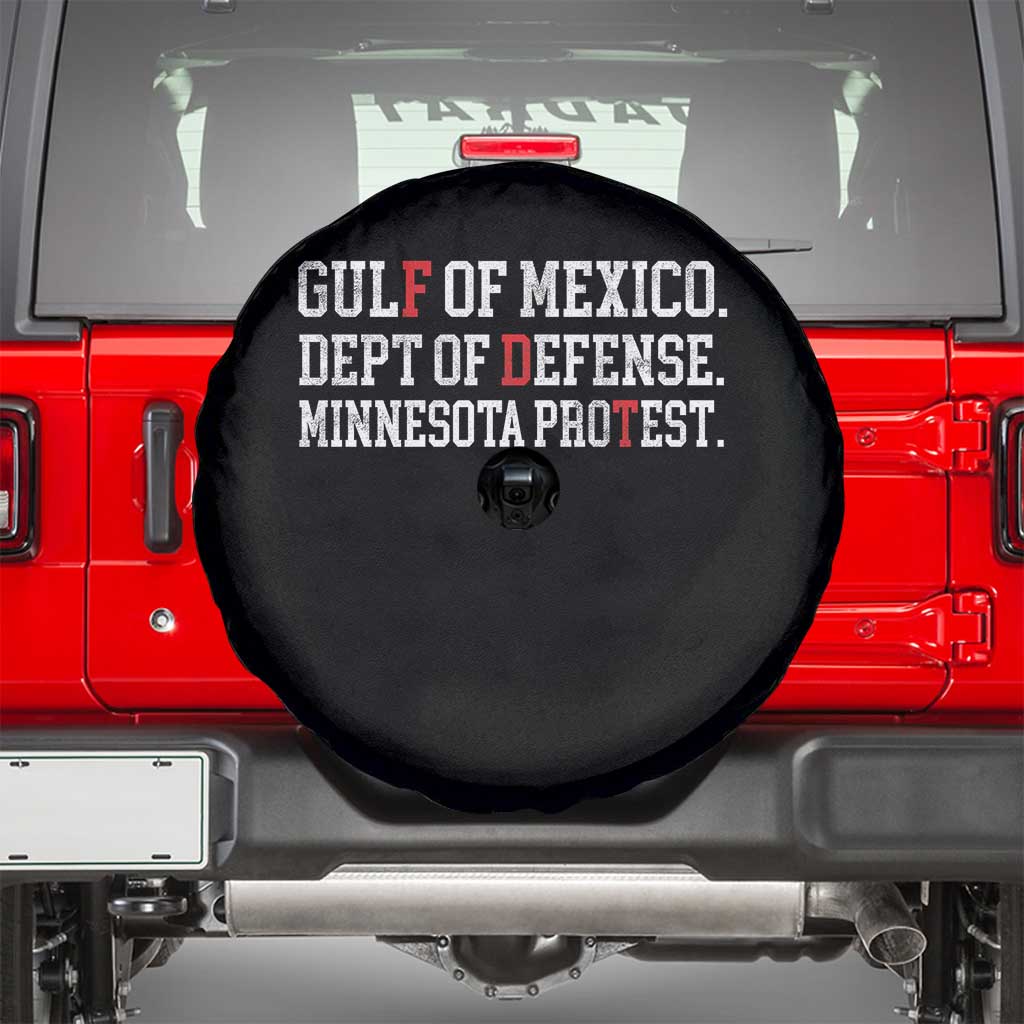 Gulf Of Mexico Dept Of Defense Minnesota Spare Tire Cover Funny Political American Pride TS11 Black Print Your Wear