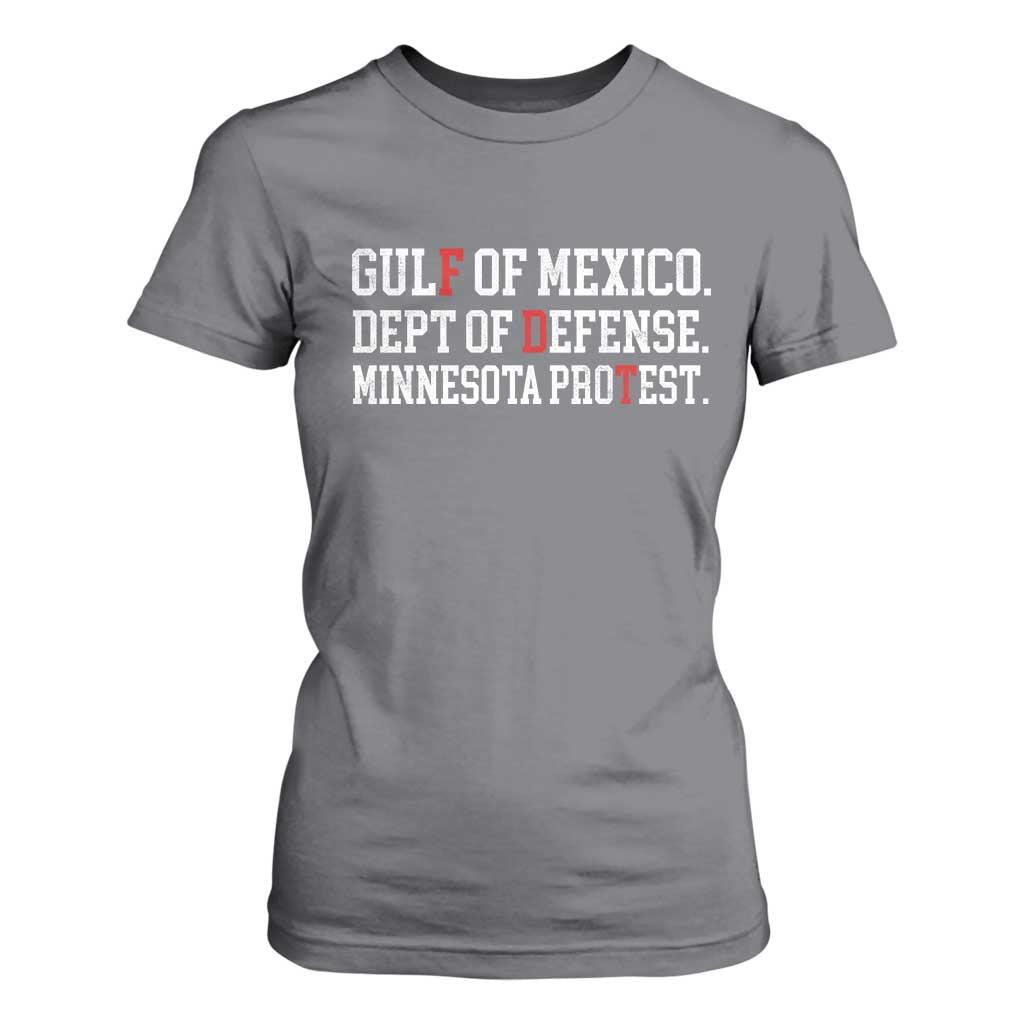 Gulf Of Mexico Dept Of Defense Minnesota T Shirt For Women Funny Political American Pride TS11 Charcoal Print Your Wear