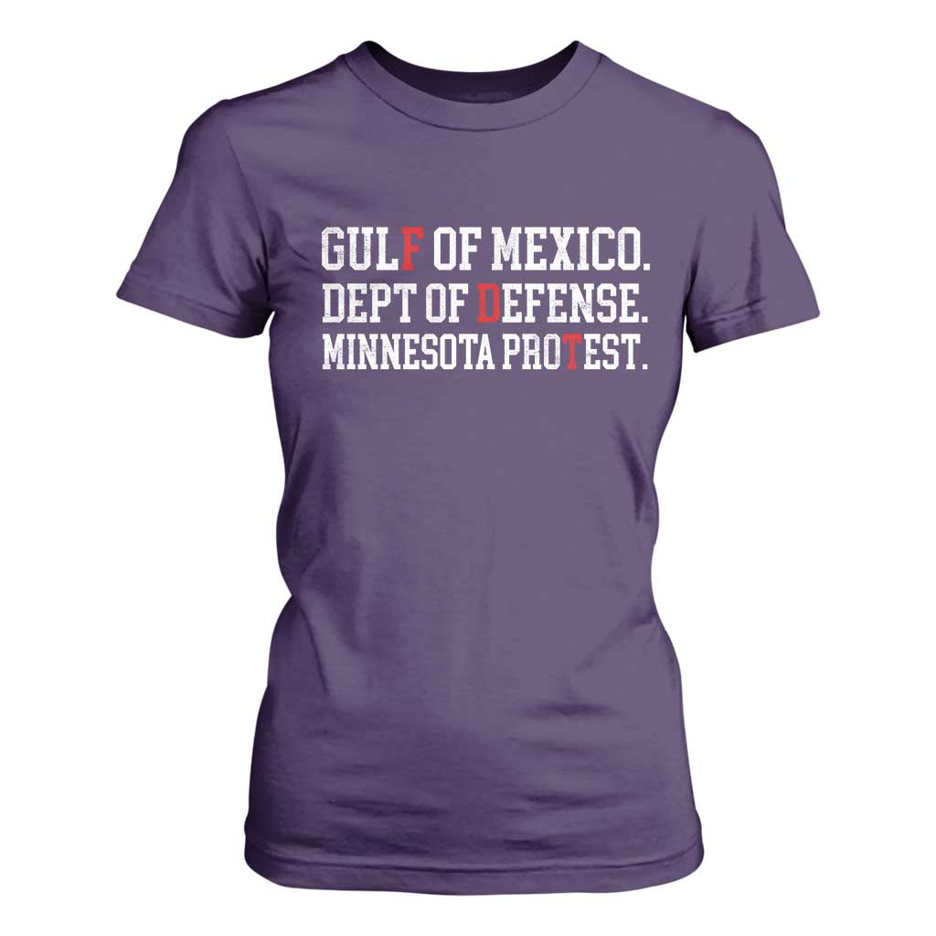 Gulf Of Mexico Dept Of Defense Minnesota T Shirt For Women Funny Political American Pride TS11 Purple Print Your Wear