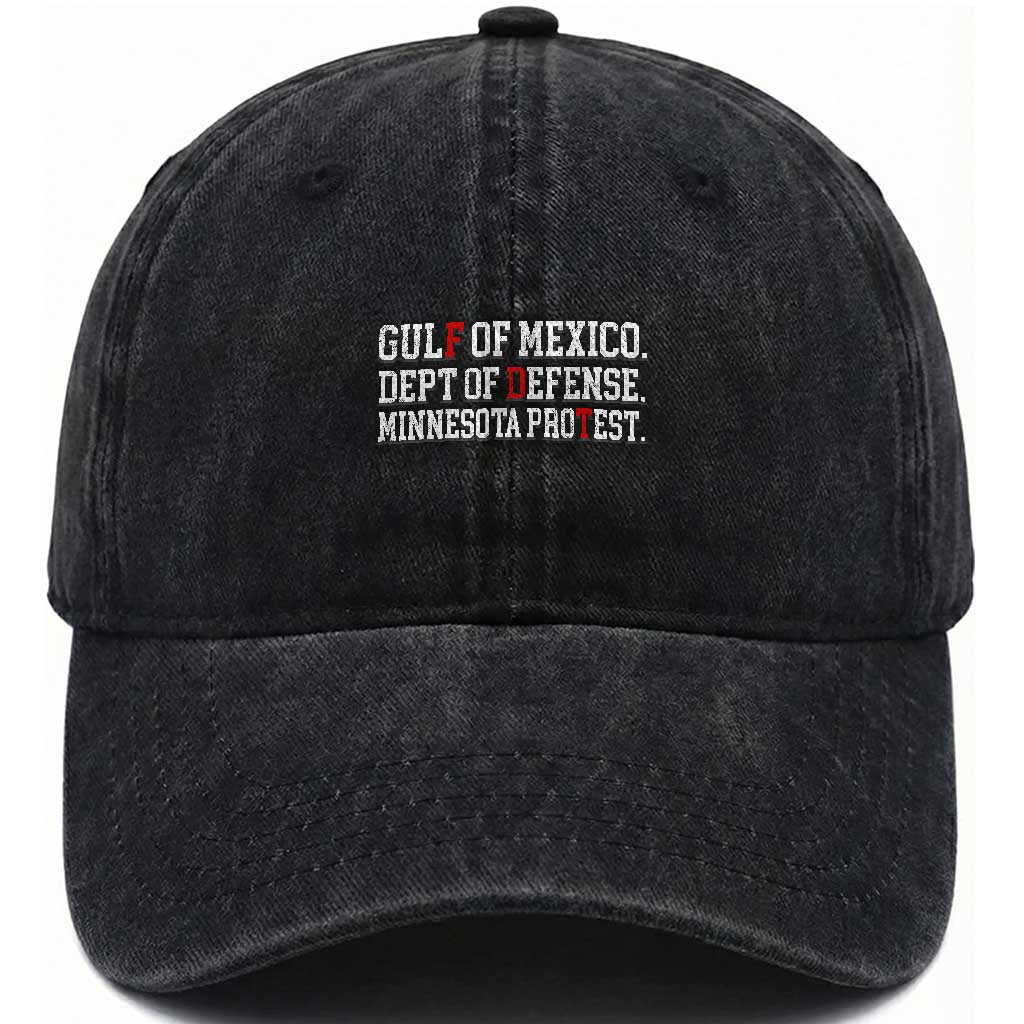 Gulf Of Mexico Dept Of Defense Minnesota Washed Cotton Baseball Cap Funny Political American Pride TS11 Print Your Wear
