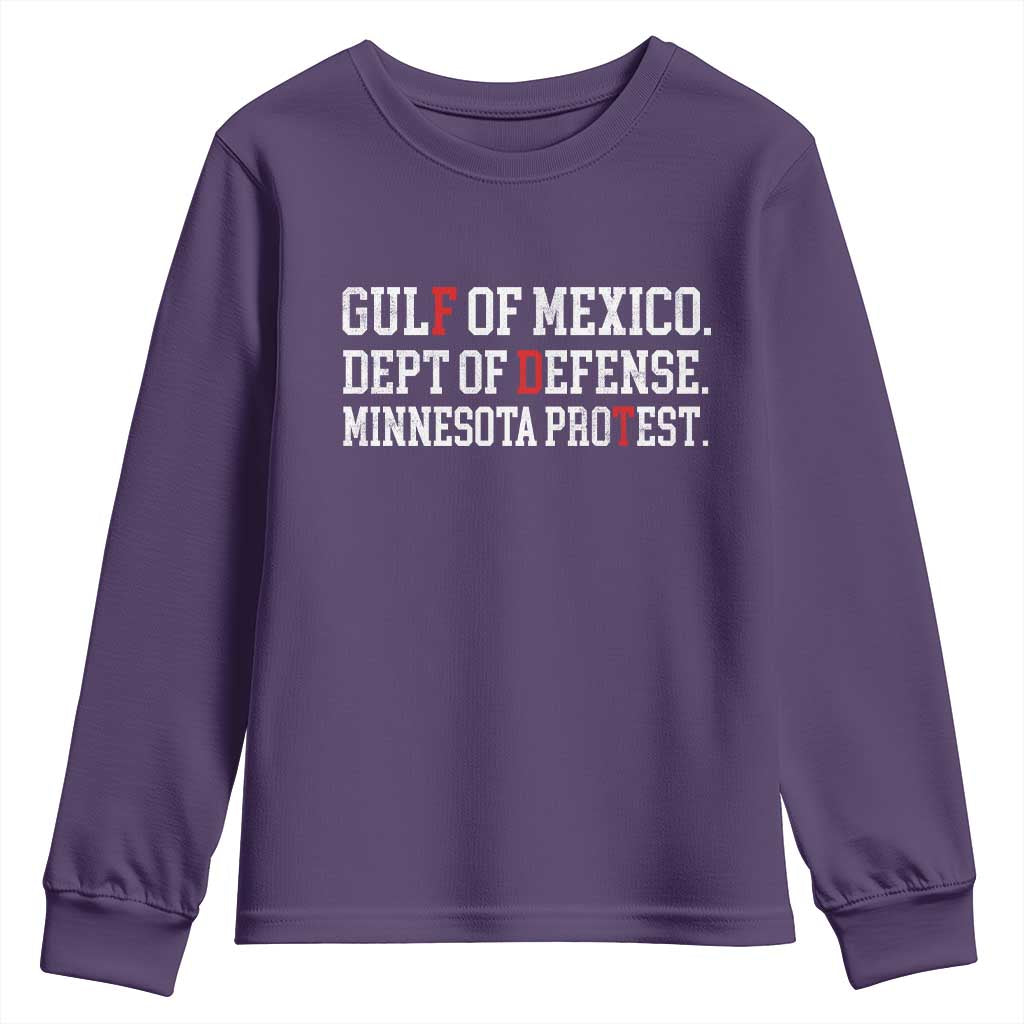 Gulf Of Mexico Dept Of Defense Minnesota Youth Sweatshirt Funny Political American Pride TS11 Purple Print Your Wear
