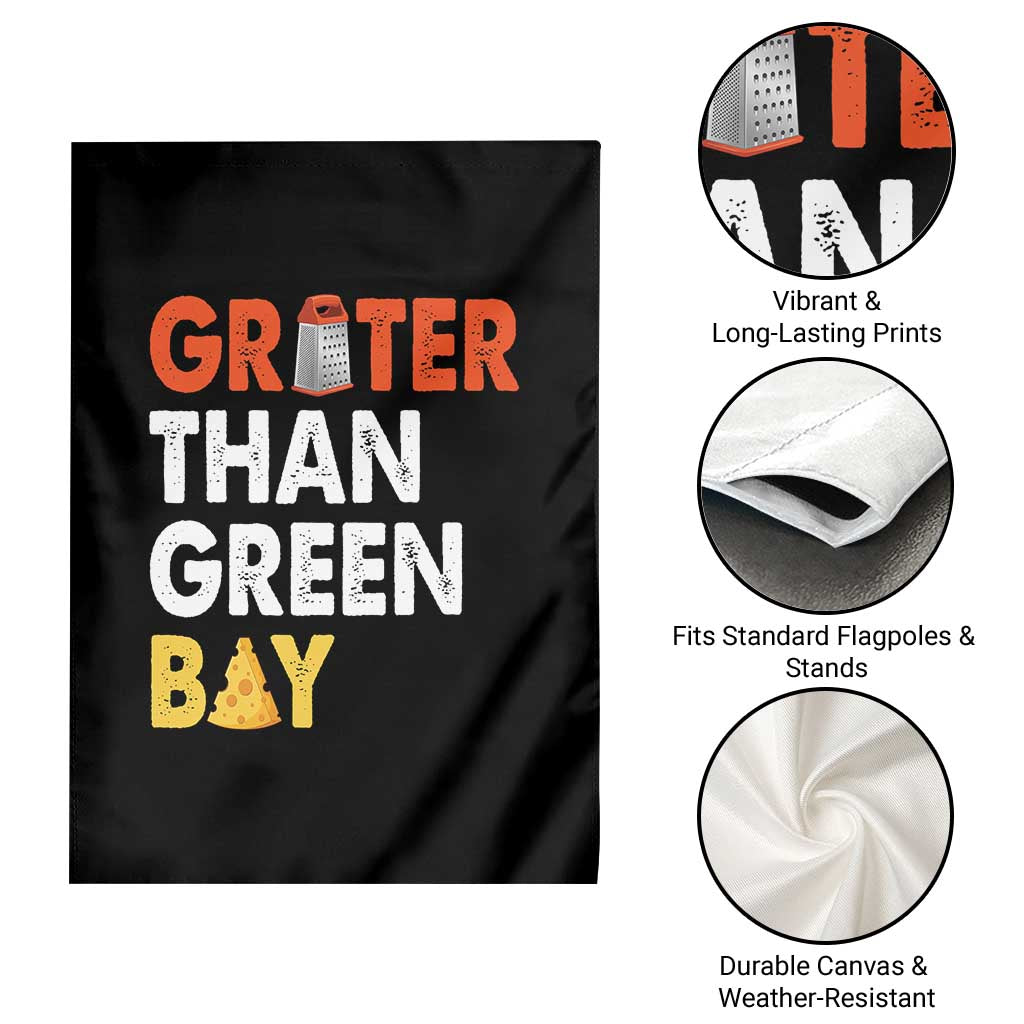 Funny Greater Than Green Bay Cheese Grate Garden Flag TS11 Print Your Wear