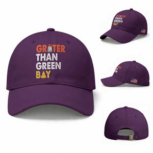Funny Greater Than Green Bay Cheese Grate Baseball Cap TS11 Baseball Cap Universal Fit Purple Print Your Wear