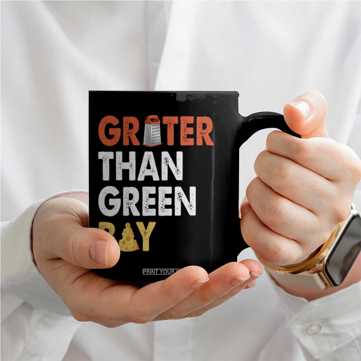 Funny Greater Than Green Bay Cheese Grate Coffee Mug TS11 Print Your Wear