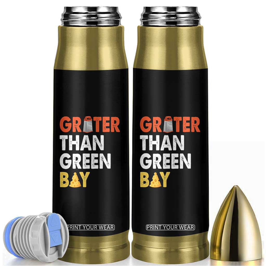 Funny Greater Than Green Bay Cheese Grate Bullet Tumbler TS11 Black Print Your Wear