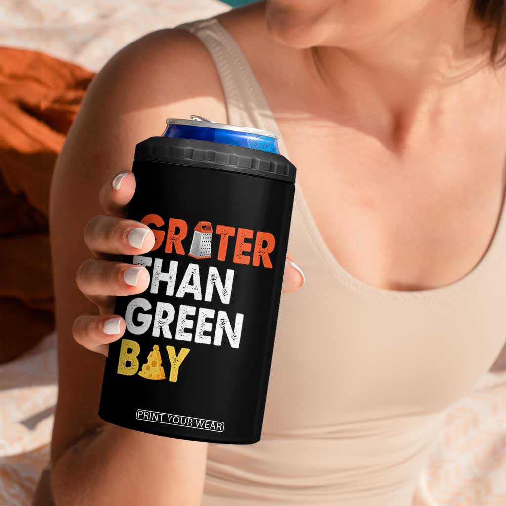 Funny Greater Than Green Bay Cheese Grate 4 in 1 Can Cooler Tumbler TS11 Print Your Wear