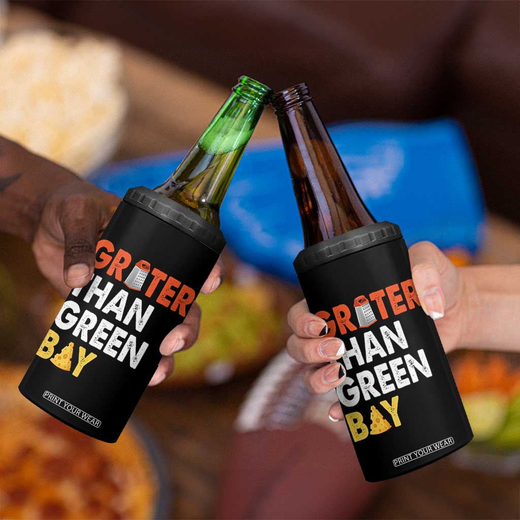 Funny Greater Than Green Bay Cheese Grate 4 in 1 Can Cooler Tumbler TS11 Print Your Wear