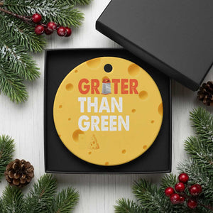 Funny Greater Than Green Bay Cheese Grate Ceramic Ornament TS11 1pc Yellow Cheese Print Your Wear