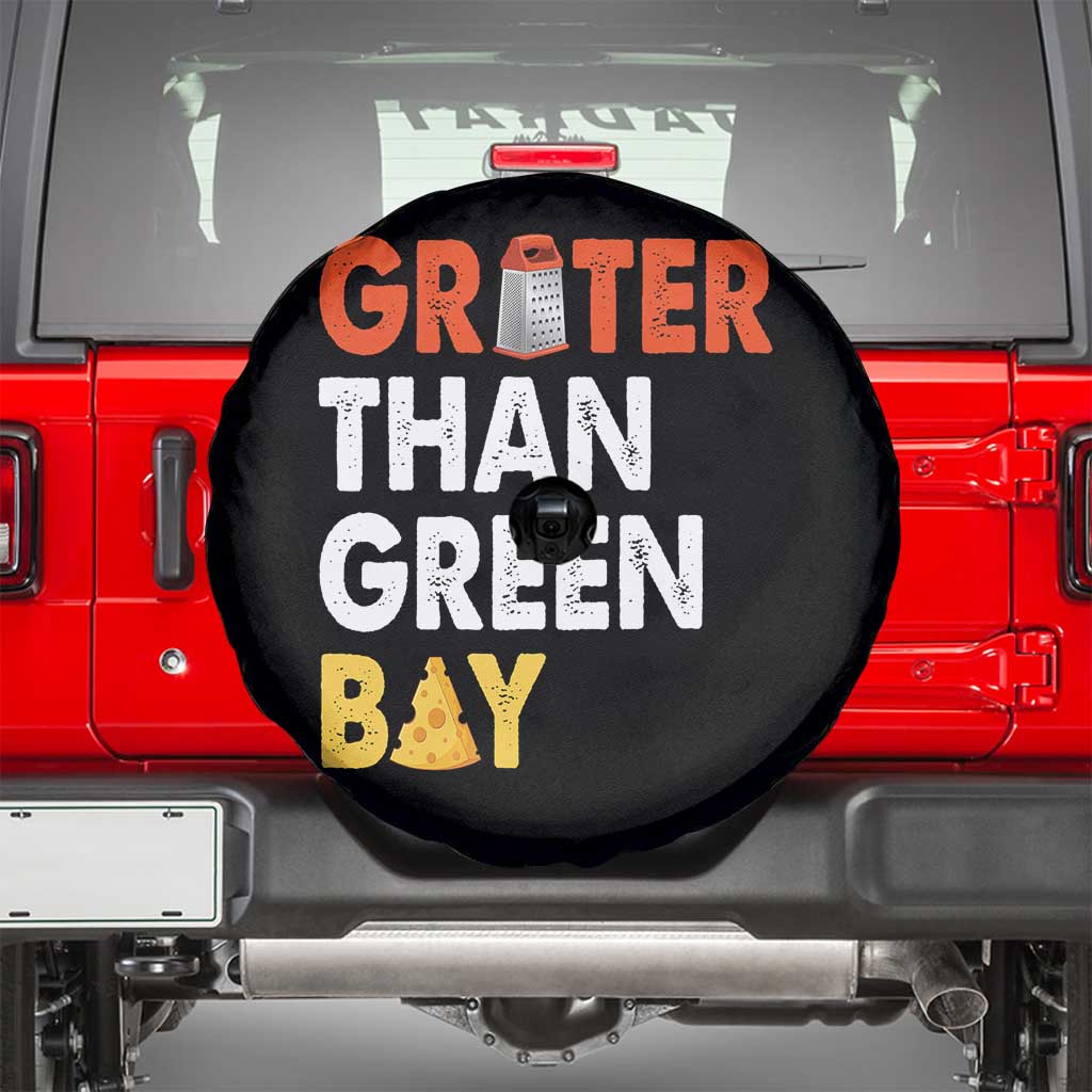 Funny Greater Than Green Bay Cheese Grate Spare Tire Cover TS11 Black Print Your Wear
