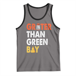 Funny Greater Than Green Bay Cheese Grate Tank Top TS11 Deep Heather Black Print Your Wear
