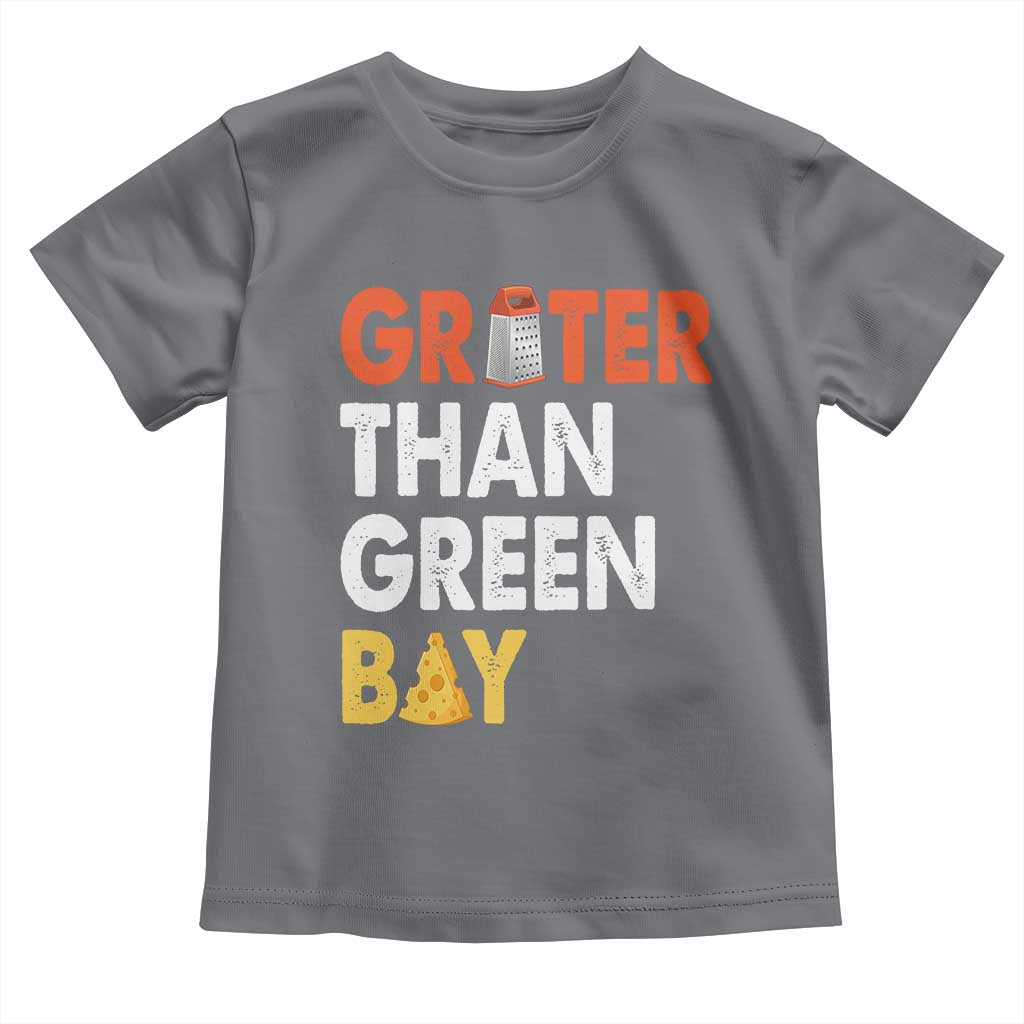 Funny Greater Than Green Bay Cheese Grate Toddler T Shirt TS11 Charcoal Print Your Wear