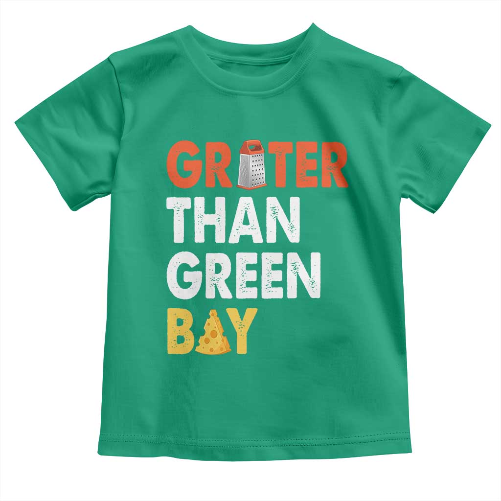 Funny Greater Than Green Bay Cheese Grate Toddler T Shirt TS11 Irish Green Print Your Wear