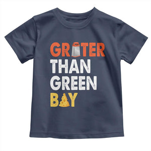 Funny Greater Than Green Bay Cheese Grate Toddler T Shirt TS11 Navy Print Your Wear