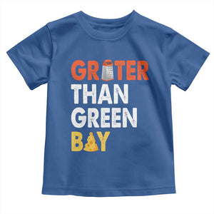 Funny Greater Than Green Bay Cheese Grate Toddler T Shirt TS11 Royal Blue Print Your Wear