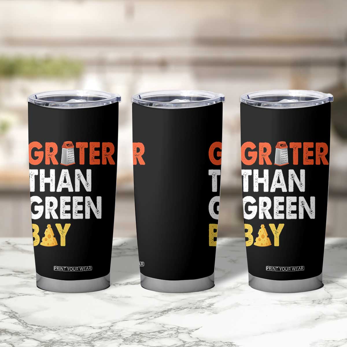 Funny Greater Than Green Bay Cheese Grate Tumbler Cup TS11 Print Your Wear