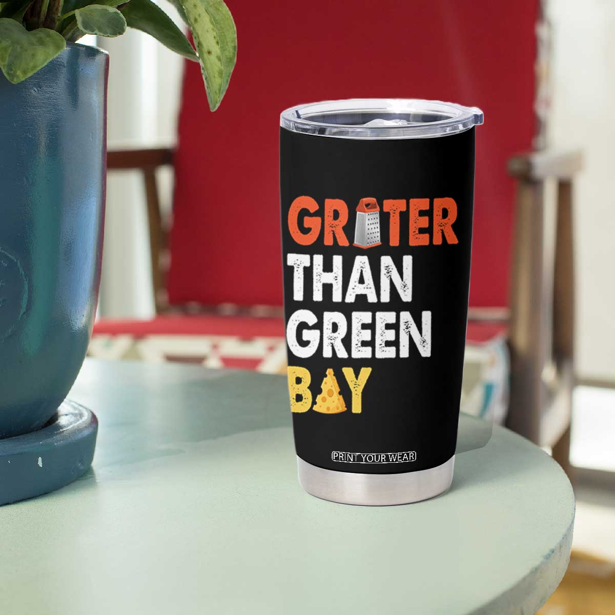 Funny Greater Than Green Bay Cheese Grate Tumbler Cup TS11 Print Your Wear