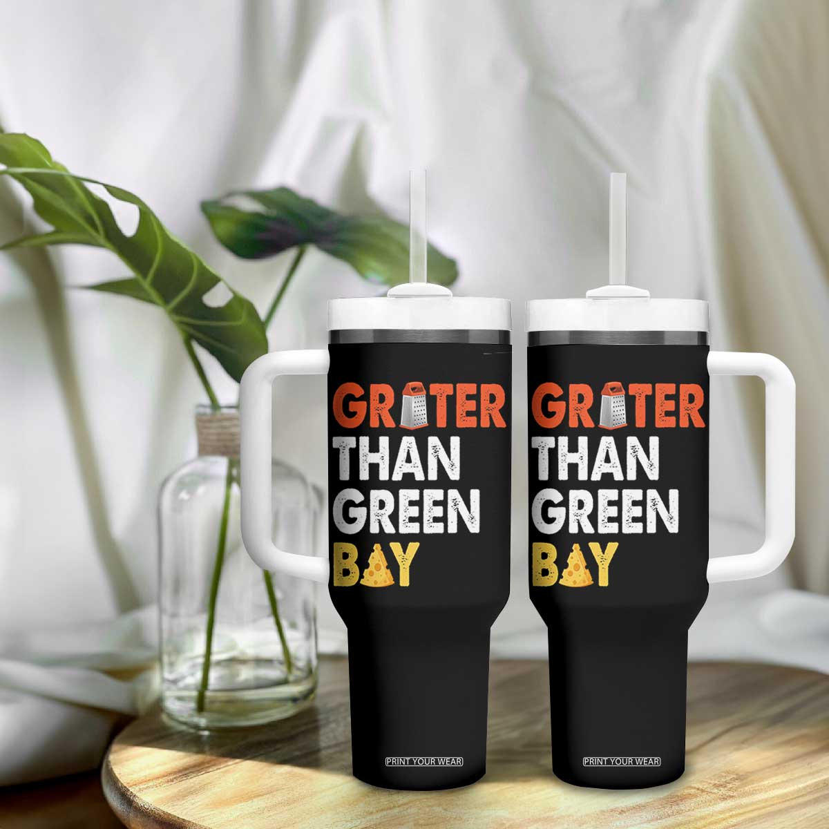 Funny Greater Than Green Bay Cheese Grate Tumbler With Handle TS11 Print Your Wear
