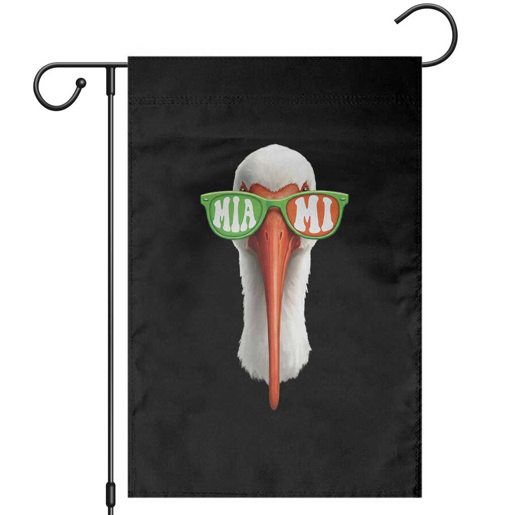 Vintage Miami White Ibis with Sunglasses Garden Flag TS11 Black Print Your Wear