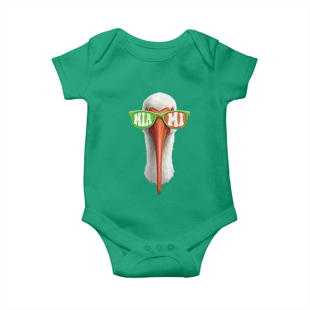 Vintage Miami White Ibis with Sunglasses Baby Onesie TS11 Irish Green Print Your Wear