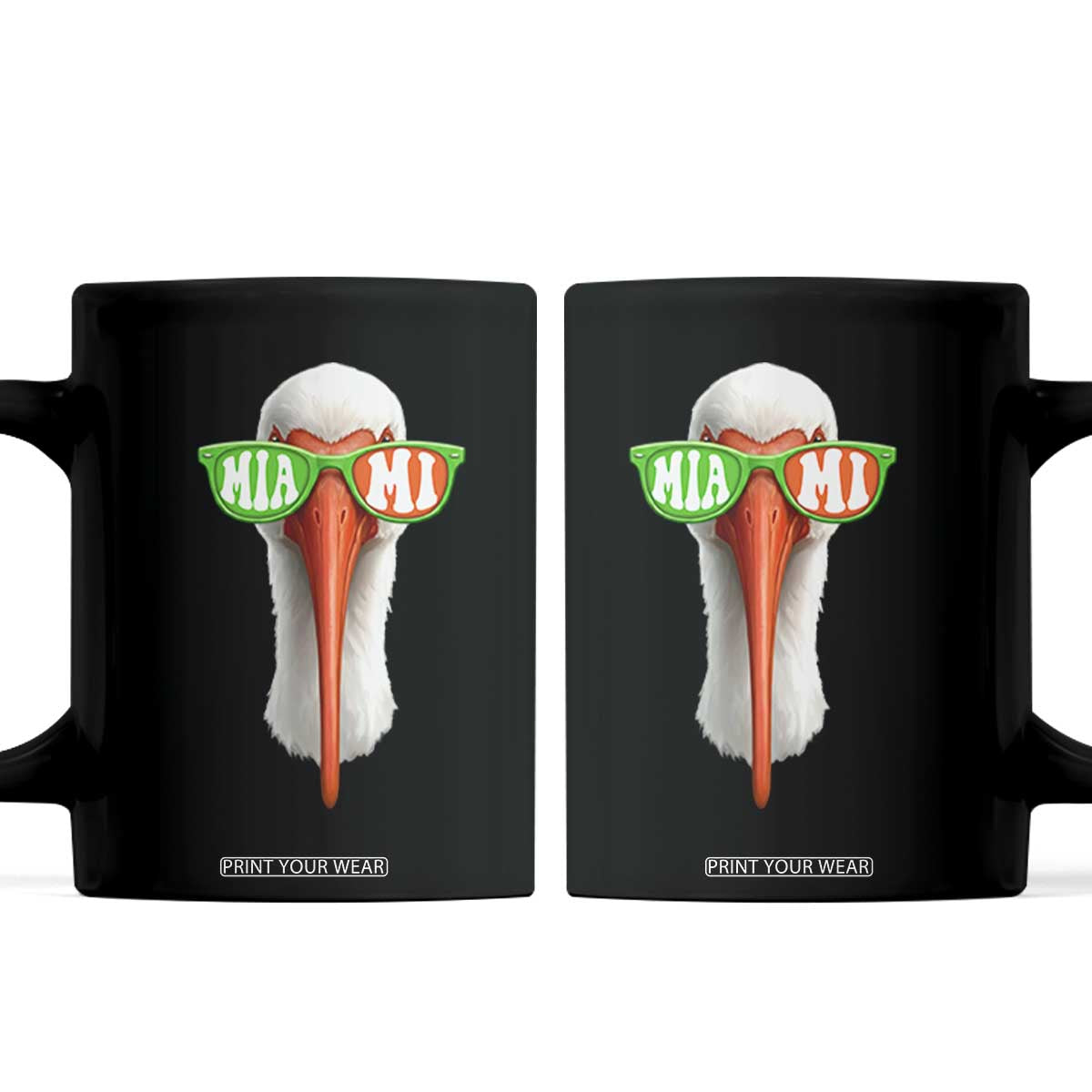 Vintage Miami White Ibis with Sunglasses Coffee Mug TS11 Black Print Your Wear