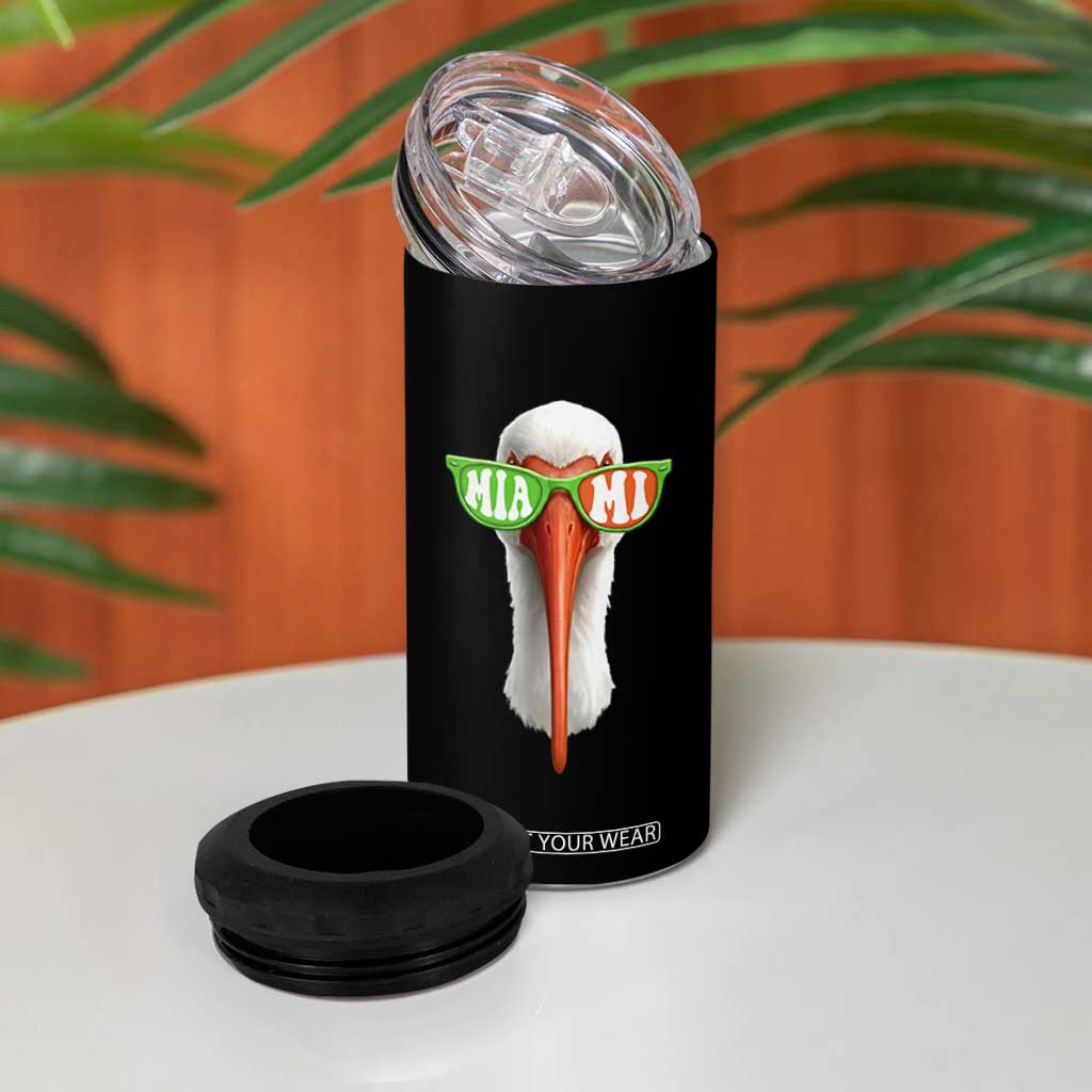 Vintage Miami White Ibis with Sunglasses 4 in 1 Can Cooler Tumbler TS11 Print Your Wear