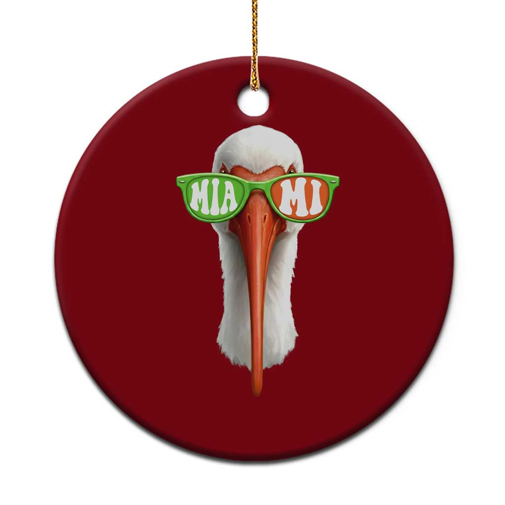 Vintage Miami White Ibis with Sunglasses Ceramic Ornament TS11 1pc Red Print Your Wear
