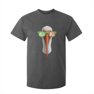 Vintage Miami White Ibis with Sunglasses T Shirt For Kid TS11 Dark Heather Print Your Wear